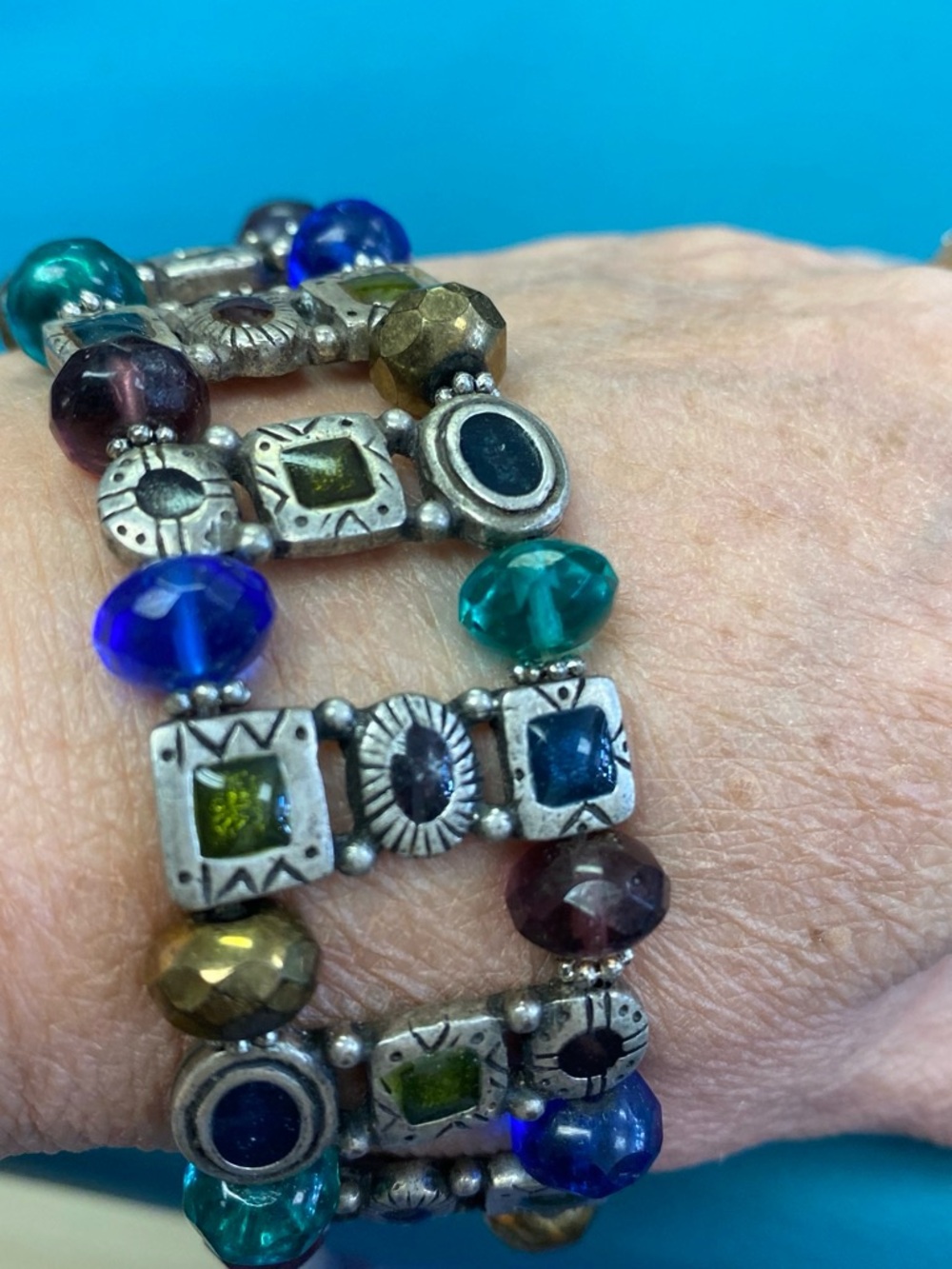 Beaded Multi-Color Stretch Bracelet - Women Jewelry